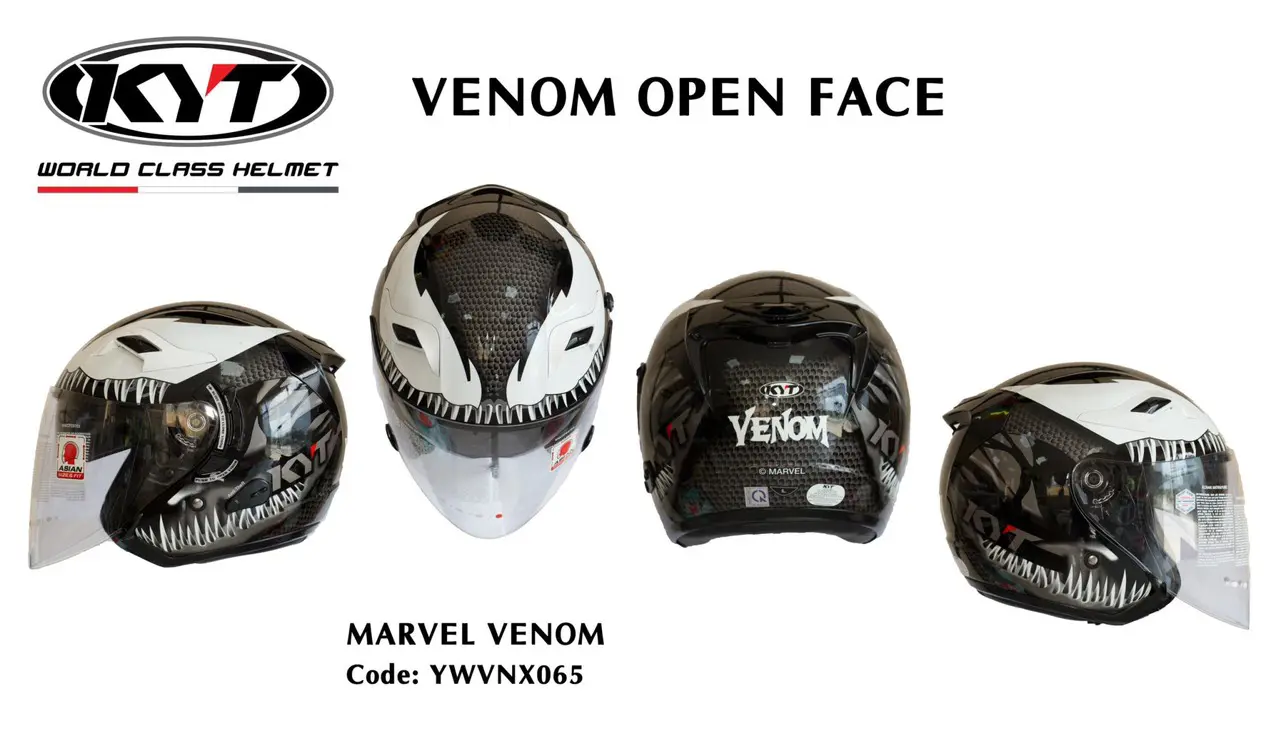 Helm Kyt Marvel Venom Kyt Marvel Venom Nón 3/4 KYT Venom( Nón 3/4 Kính