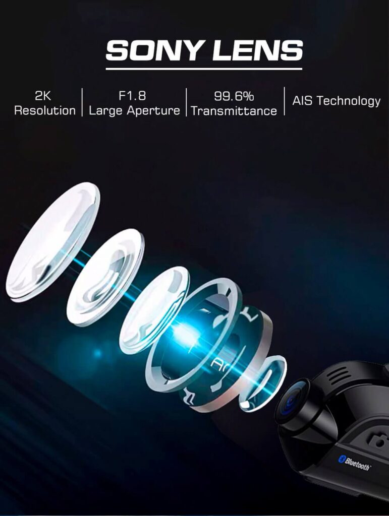 TAI NGHE BLUETOOTH CAMERA 2K INTERCOM SCS S-11 GẮN NÓN BẢO HIỂM