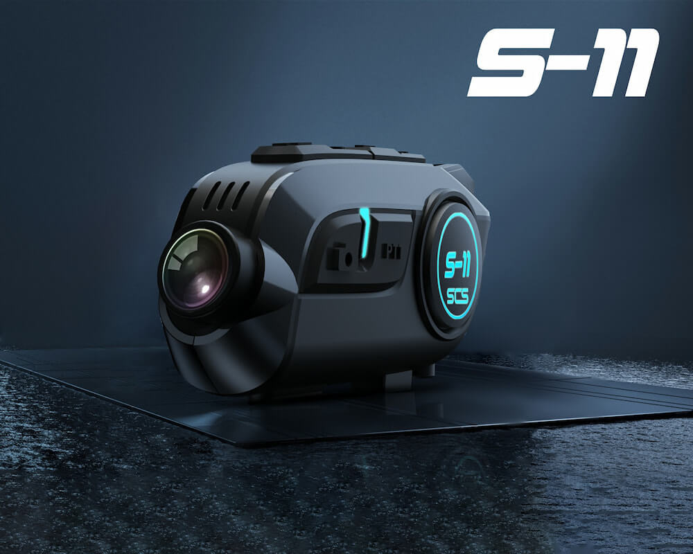 TAI NGHE BLUETOOTH CAMERA 2K INTERCOM SCS S-11 GẮN NÓN BẢO HIỂM