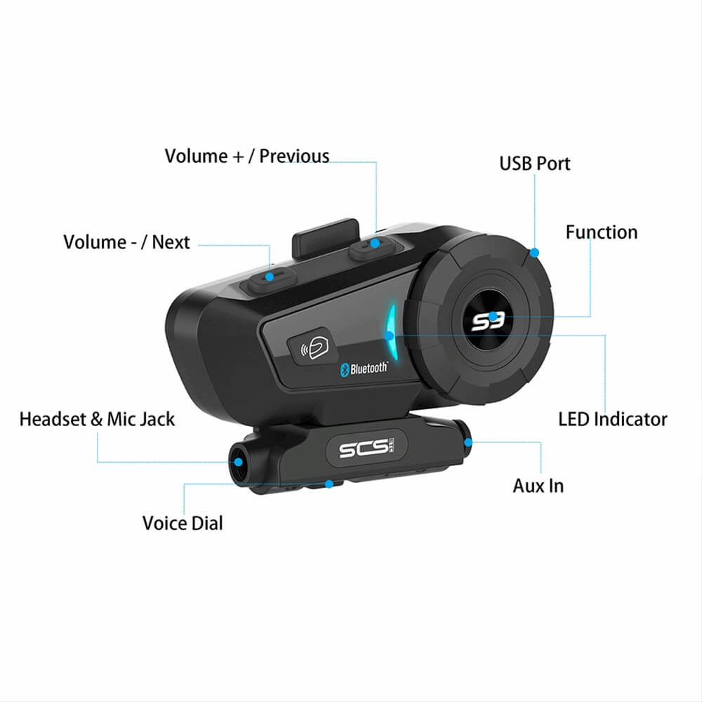 TAI NGHE BLUETOOTH CAMERA 2K INTERCOM SCS S-11 GẮN NÓN BẢO HIỂM