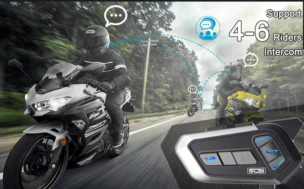 TAI NGHE BLUETOOTH INTERCOM SCS S-13 GẮN NÓN BẢO HIỂM