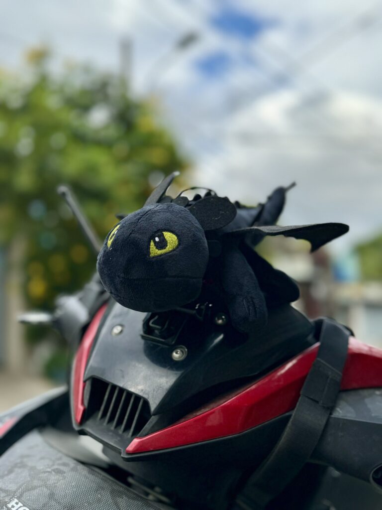 Khủng Long bay gắn nón bảo hiểm