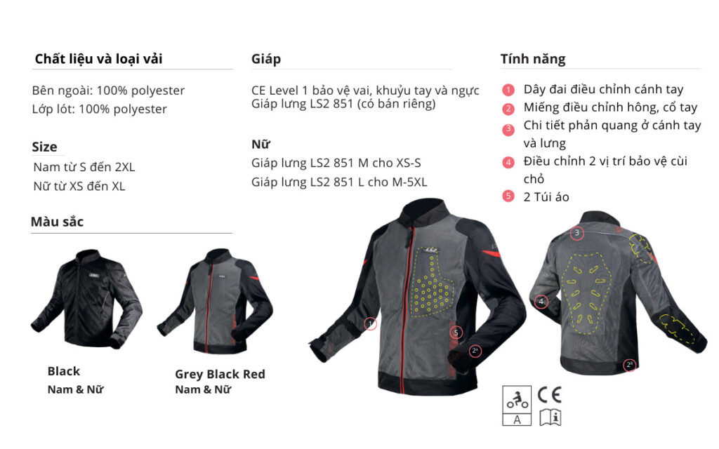 Áo Bảo Hộ LS2 Airy Lady EVO