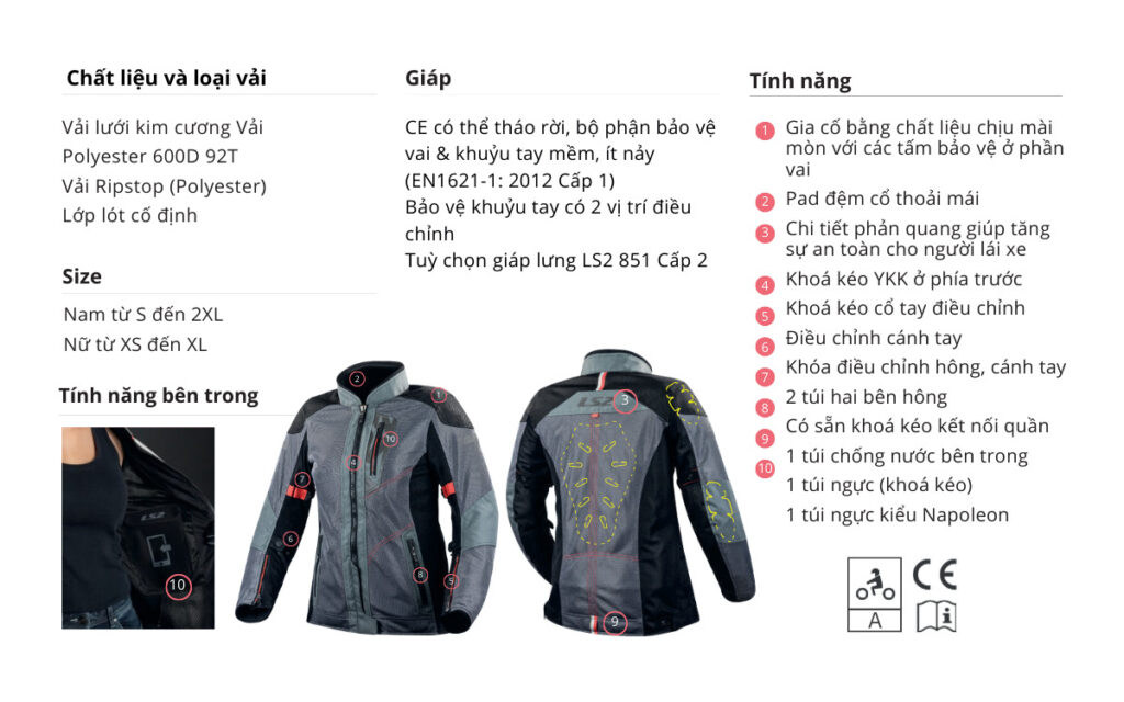 Áo Bảo Hộ LS2 Alba Lady