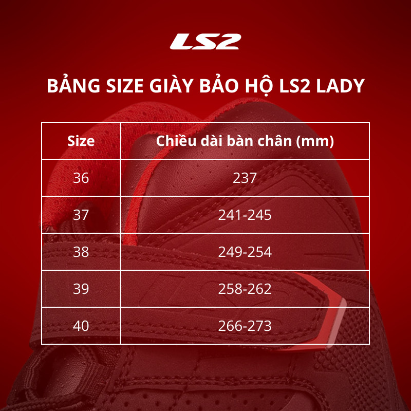 Giày Bảo Hộ Xe Máy LS2 Zoe Lady - size