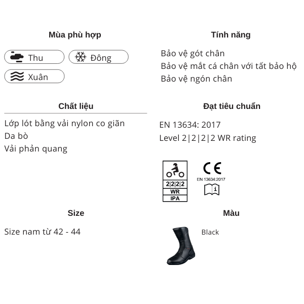 Giày Bảo Hộ Xe Máy LS2 Urano Man